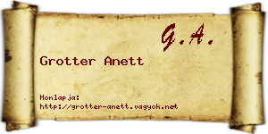 Grotter Anett névjegykártya